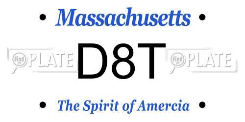 D8T Massachusetts License Plate