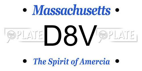 D8V Massachusetts License Plate