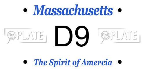 D9 Massachusetts License Plate
