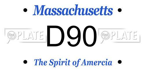 D90 Massachusetts License Plate