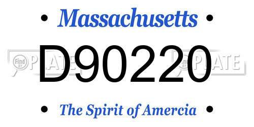 D90220 Massachusetts License Plate