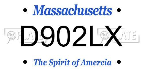 D902LX Massachusetts License Plate
