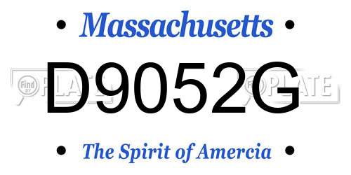 D9052G Massachusetts License Plate