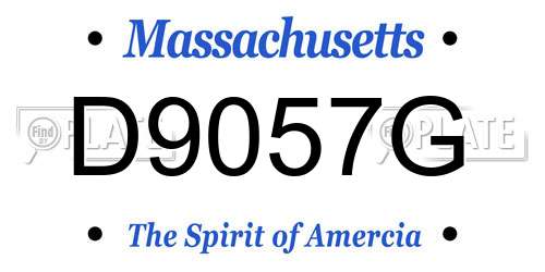 D9057G Massachusetts License Plate