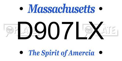 D907LX Massachusetts License Plate