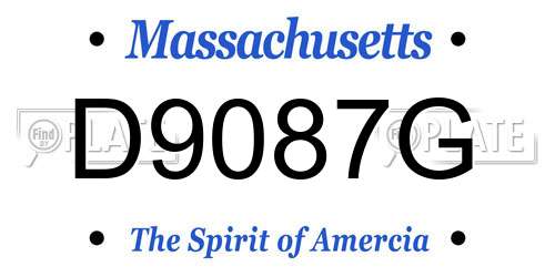 D9087G Massachusetts License Plate