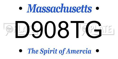 D908TG Massachusetts License Plate