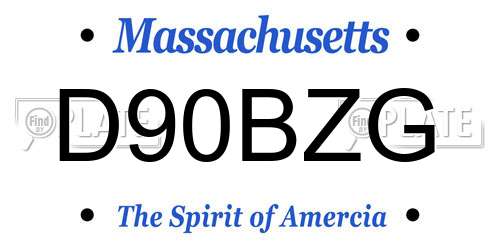 D90BZG Massachusetts License Plate
