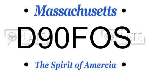 D90FOS Massachusetts License Plate