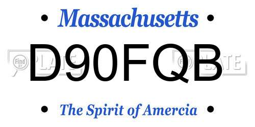 D90FQB Massachusetts License Plate