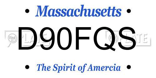 D90FQS Massachusetts License Plate