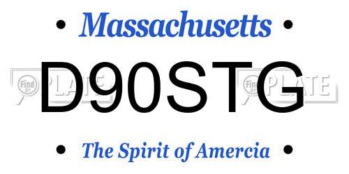 D90STG Massachusetts License Plate