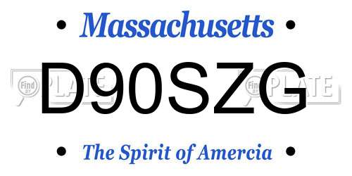 D90SZG Massachusetts License Plate