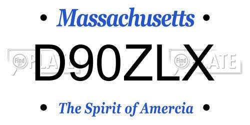 D90ZLX Massachusetts License Plate