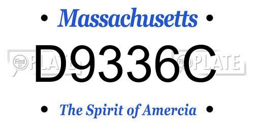 D9336C Massachusetts License Plate