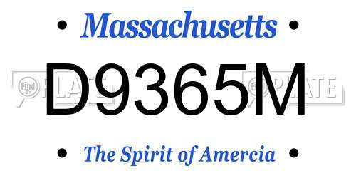 D9365M Massachusetts License Plate