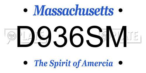 D936SM Massachusetts License Plate