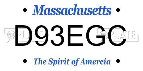 D93EGC Massachusetts License Plate