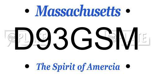 D93GSM Massachusetts License Plate