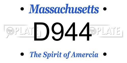 D944 Massachusetts License Plate