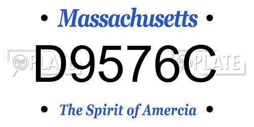 D9576C Massachusetts License Plate