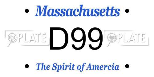 D99 Massachusetts License Plate