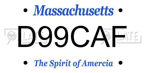 D99CAF Massachusetts License Plate