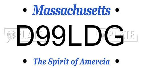 D99LDG Massachusetts License Plate