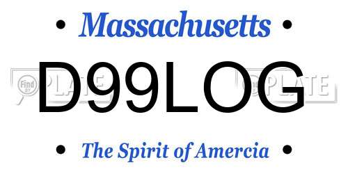 D99LOG Massachusetts License Plate