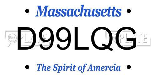 D99LQG Massachusetts License Plate