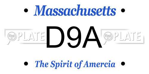 D9A Massachusetts License Plate