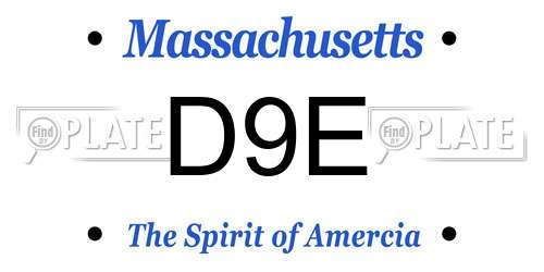 D9E Massachusetts License Plate