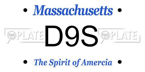 D9S Massachusetts License Plate