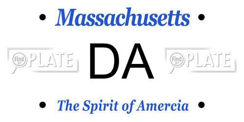 DA Massachusetts License Plate