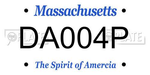 DA004P Massachusetts License Plate