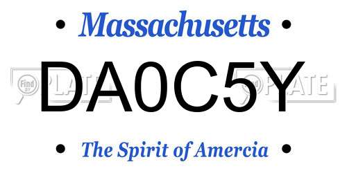 DA0C5Y Massachusetts License Plate