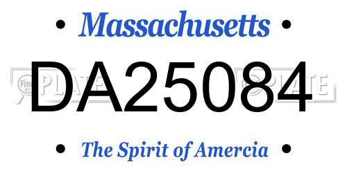 DA25084 Massachusetts License Plate