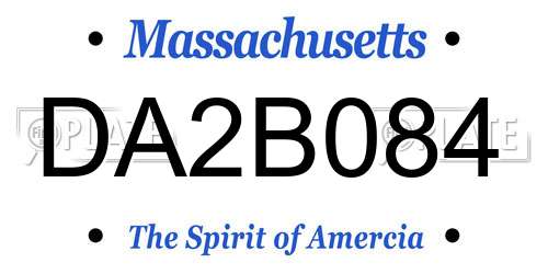 DA2B084 Massachusetts License Plate