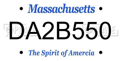 DA2B550 Massachusetts License Plate