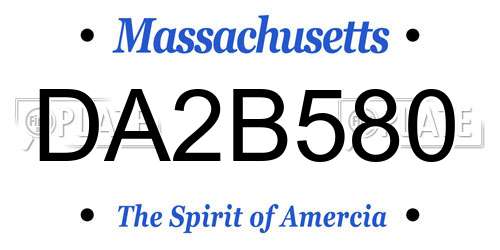 DA2B580 Massachusetts License Plate