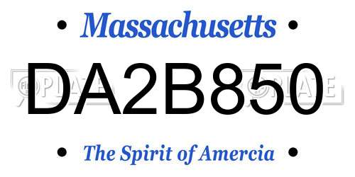 DA2B850 Massachusetts License Plate
