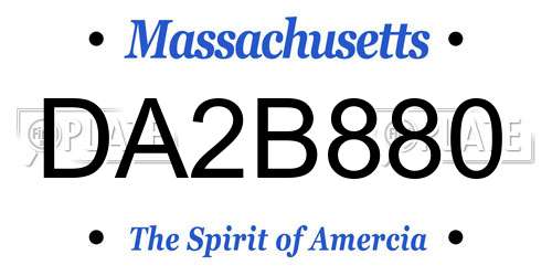 DA2B880 Massachusetts License Plate