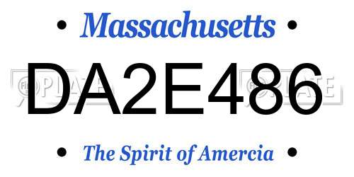 DA2E486 Massachusetts License Plate