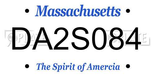DA2S084 Massachusetts License Plate