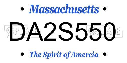 DA2S550 Massachusetts License Plate