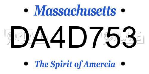 DA4D753 Massachusetts License Plate