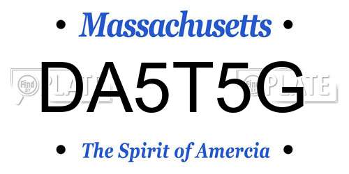 DA5T5G Massachusetts License Plate