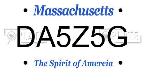 DA5Z5G Massachusetts License Plate