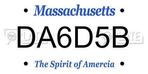 DA6D5B Massachusetts License Plate