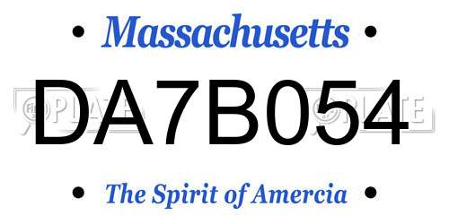 DA7B054 Massachusetts License Plate